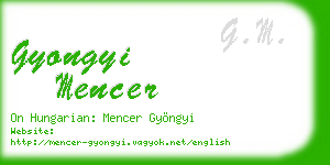 gyongyi mencer business card