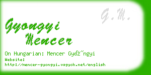 gyongyi mencer business card